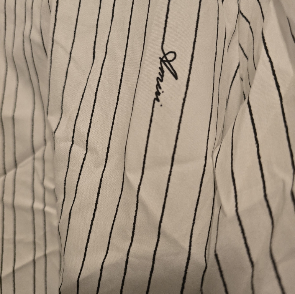 NWT AMIRI White and Black Striped Button Down Shirt - Picture 2 of 4